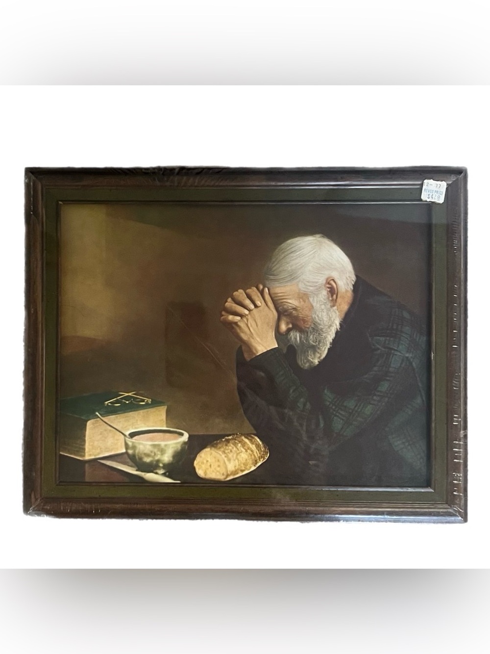 Vintage 1977 Grace by Eric Enstrom Framed Print 11x14 Christian Wall Art Sealed